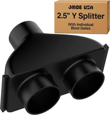 Jmoe USA 2.5 Inch Shop Vac Y Connector Splitter With Inch, Black 