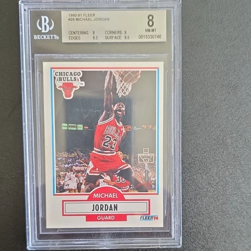 Fleer 1990-91 Michael Jordan #26 BGS 8 Chicago Bulls Basketball Card