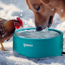 IPOW Pet Heated Bowl - Keep Water Warm for Furry Friends, Safe  Durable Outd...