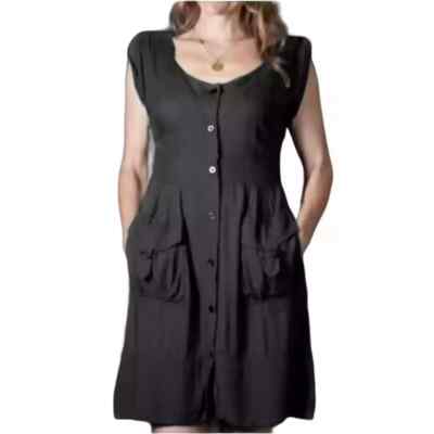 Ladies Anthropologie MAEVE Black Staysail Cargo Button Front Dress Size 6 |  eBay