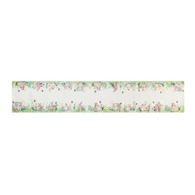 Spring Blessings SFS72 Bunny Rabbit Tapestry Table Runner 13 x 72 USA 