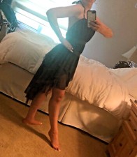 HIGH LOW LAYERED GRAY DANCE COSTUME EXCELLENT QUALITY SIZE LARGE