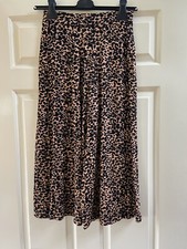 Clockhouse vintage culottes trousers animal print small 6 8