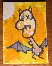 Original Painting Aceo Bat Boy Freakshow Oddities Halloween Sideshow Gaff