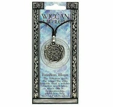 Wiccan Necklace Pewter Amulet Familiars Moon Pagan Black Cord Necklace