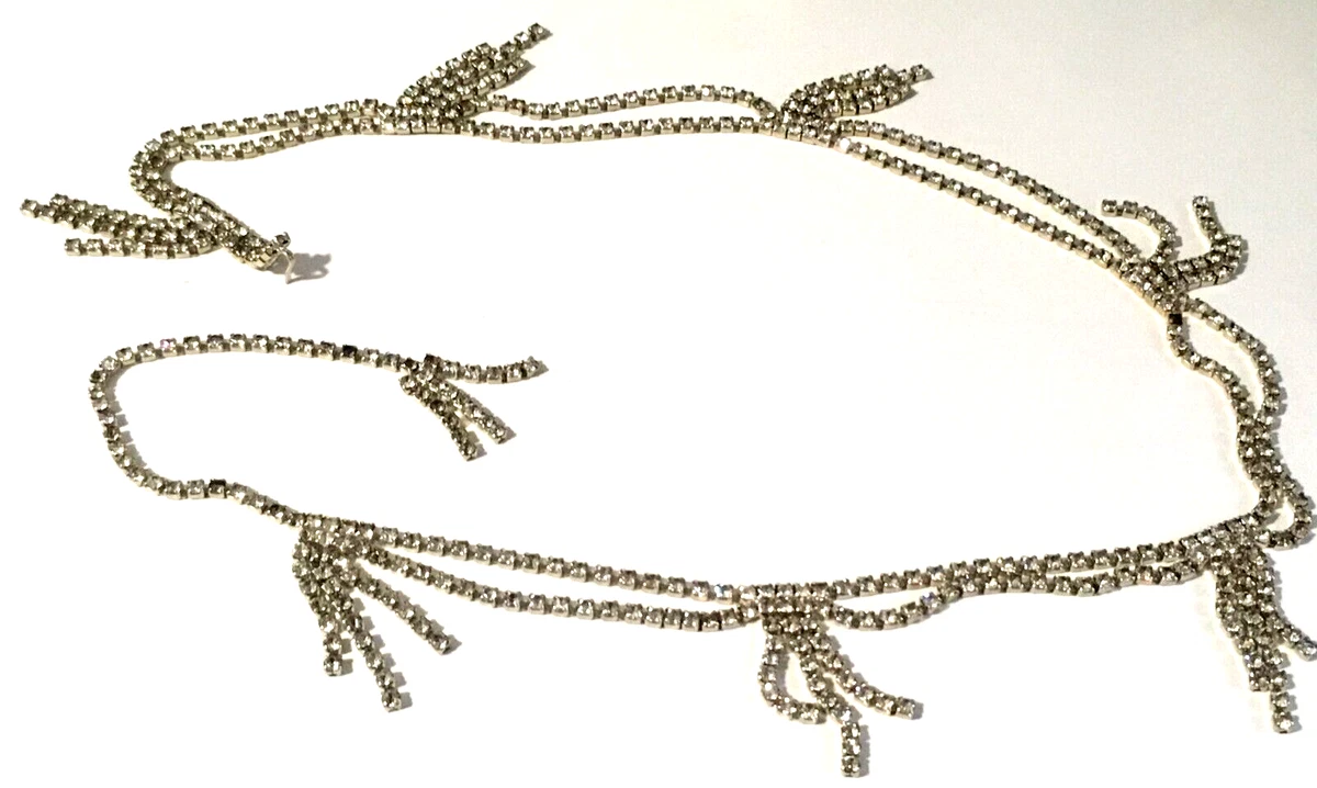 Lunch At The Ritz Autumn Fall Belt Chain Rhinestone Crystal Maple Leaf RARE Lunch at The Ritz – Poshique main image 4