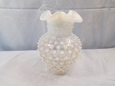 Fenton French Opalescent Glass Hobnail Vase 5 1/2" Tall