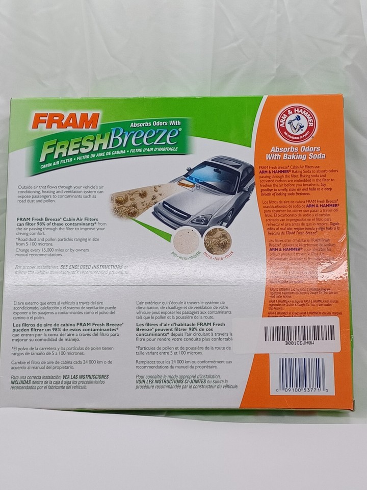 FRAM Fresh Breeze Cabin Air Filter with Arm & Hammer Baking Soda
