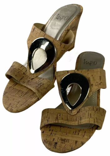  IMPO Voyage Sandals Womens Size 7.5M Wedge Slide Cork  - Picture 1 of 7