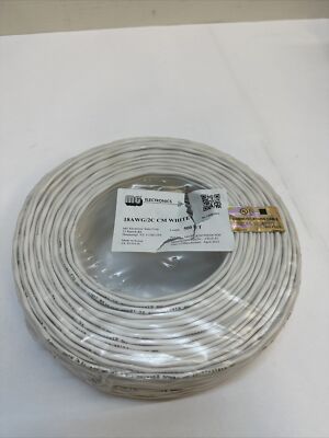 MG Electronics 18AWG/2C CM White 500ft
