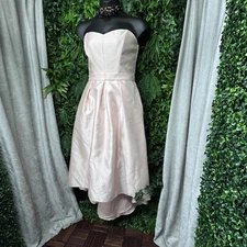 ALFRED SUNG Dress 16 Pink Blush Strapless Hi Lo Formal Ballgown Women NWT 1656