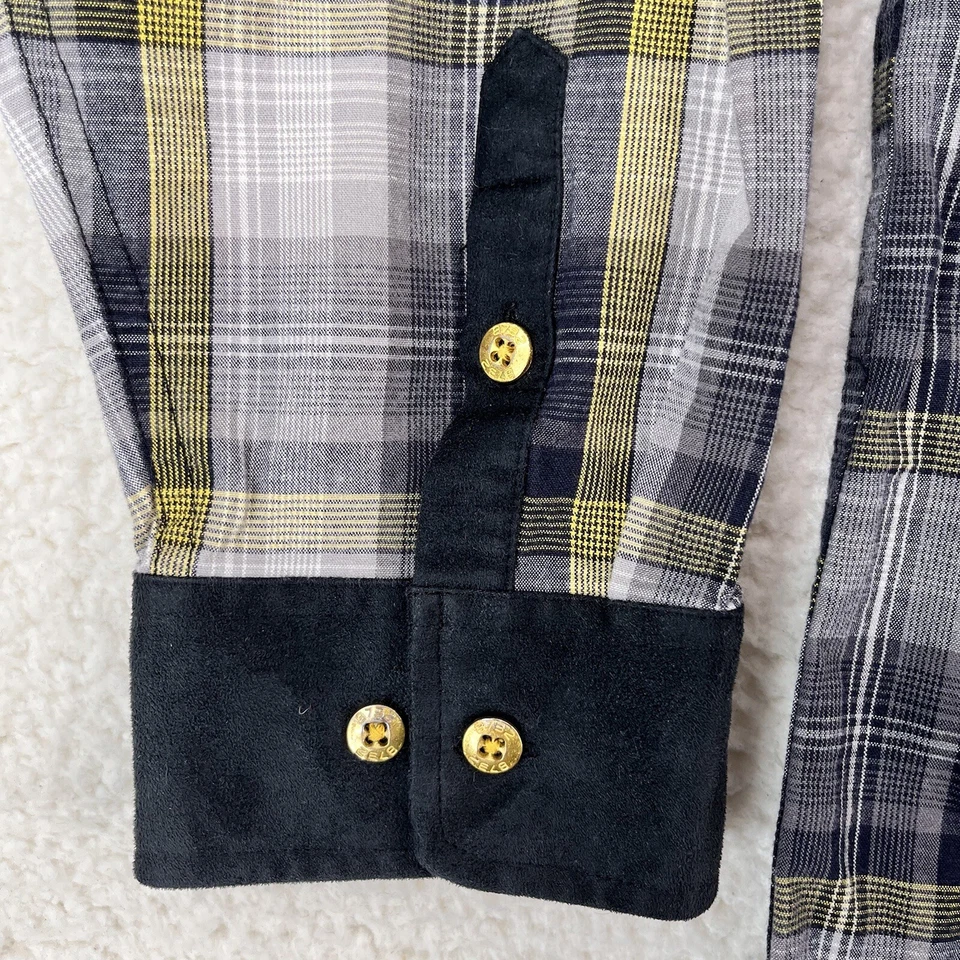 Eight 732 Shirt Mens 2XL Black Plaid Button Up Long Sleeve Workwear Adult - Image 2 of 4