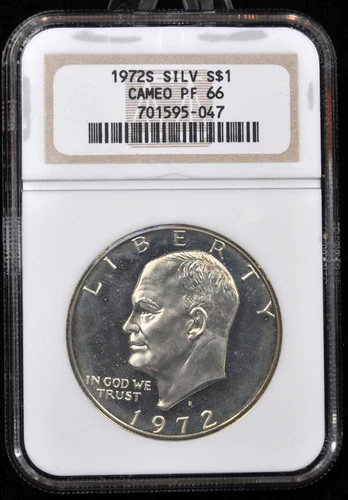1972-S Eisenhower Silver Dollar - NGC Cameo PF 66