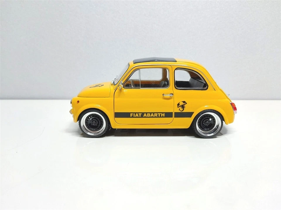 Fiat 500 Abarth Tuning Giallo del 1965 - 1/18 Artigianale base Solido - Immagine 4 di 4