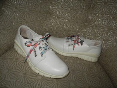NAOT Elois Womens White Leather Multi-Color Laced Comfort Shoes 9M/40