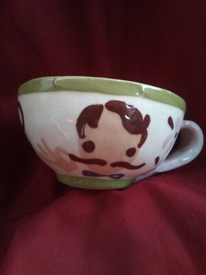 ''DAD'' Cup with mustache guard, 8oz. Hand Painted, Handmade, unique gift idea 