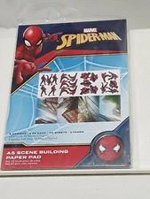 Marvel Spiderman A5 Scene Building Paper Pad 32 sheets 8 designs 4 of each NIP