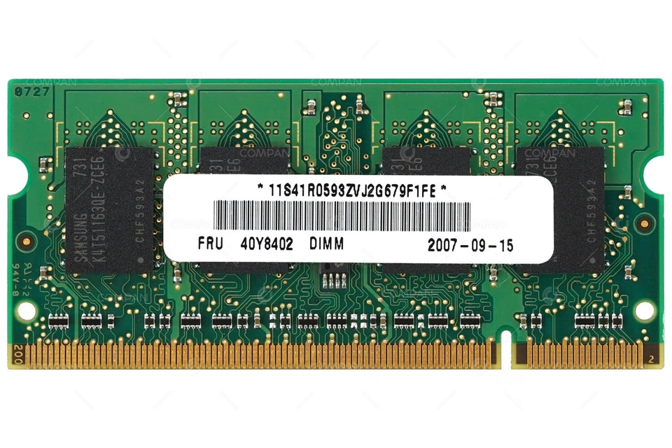 40Y8402 IBM LENOVO MEMORY 512MB 2RX16 PC2 5300S 667MHZ 200 PIN CL5 SODIMM NON EC - Image 3 of 4