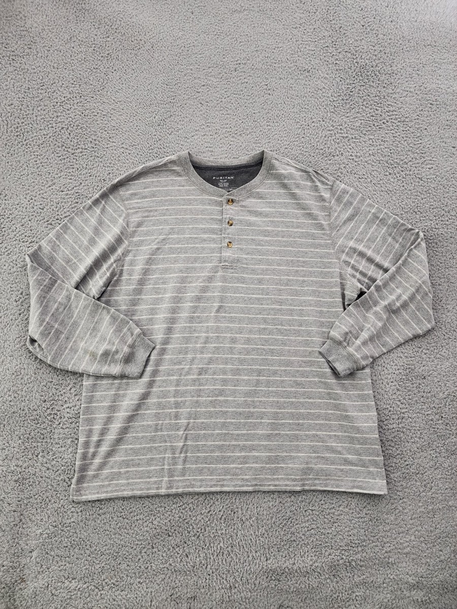 トップス c-boy style (vol.241)puritan Puritan Shirt Mens 2XL XXL Heather Gray White Stripe Long