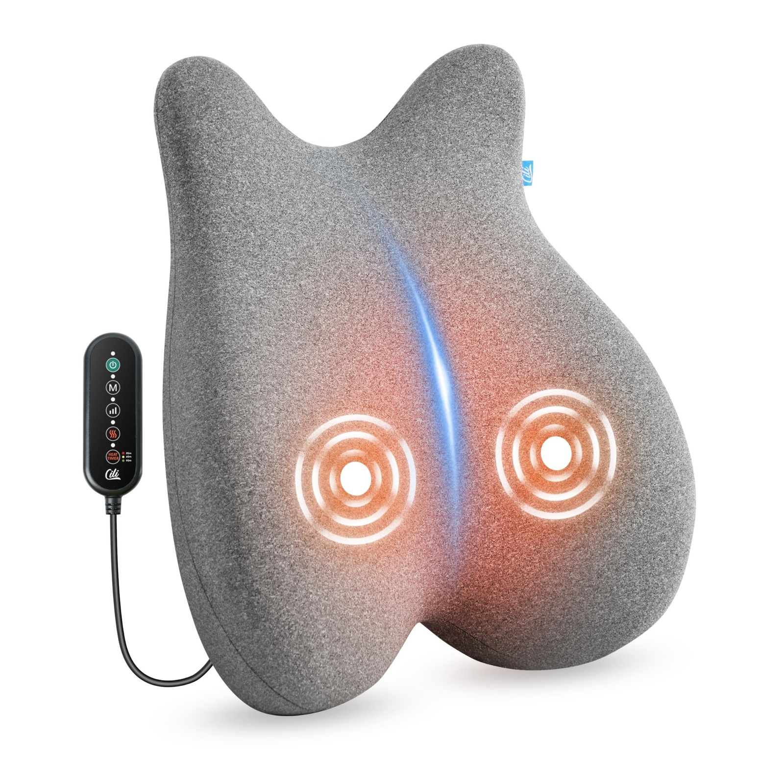 CILI Lumabr Support Pillow for Office Chair, Heated Lumbar Pillow with Vibrat...