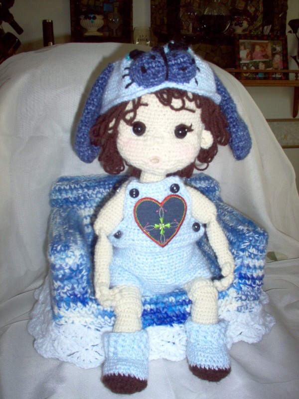 New Hand crafted boy doll w/5 outfits, basket, toys  #1