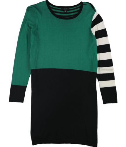 Alfani Womens Stripe Tunic Knit Sweater, Green, Small - Picture 1 of 1