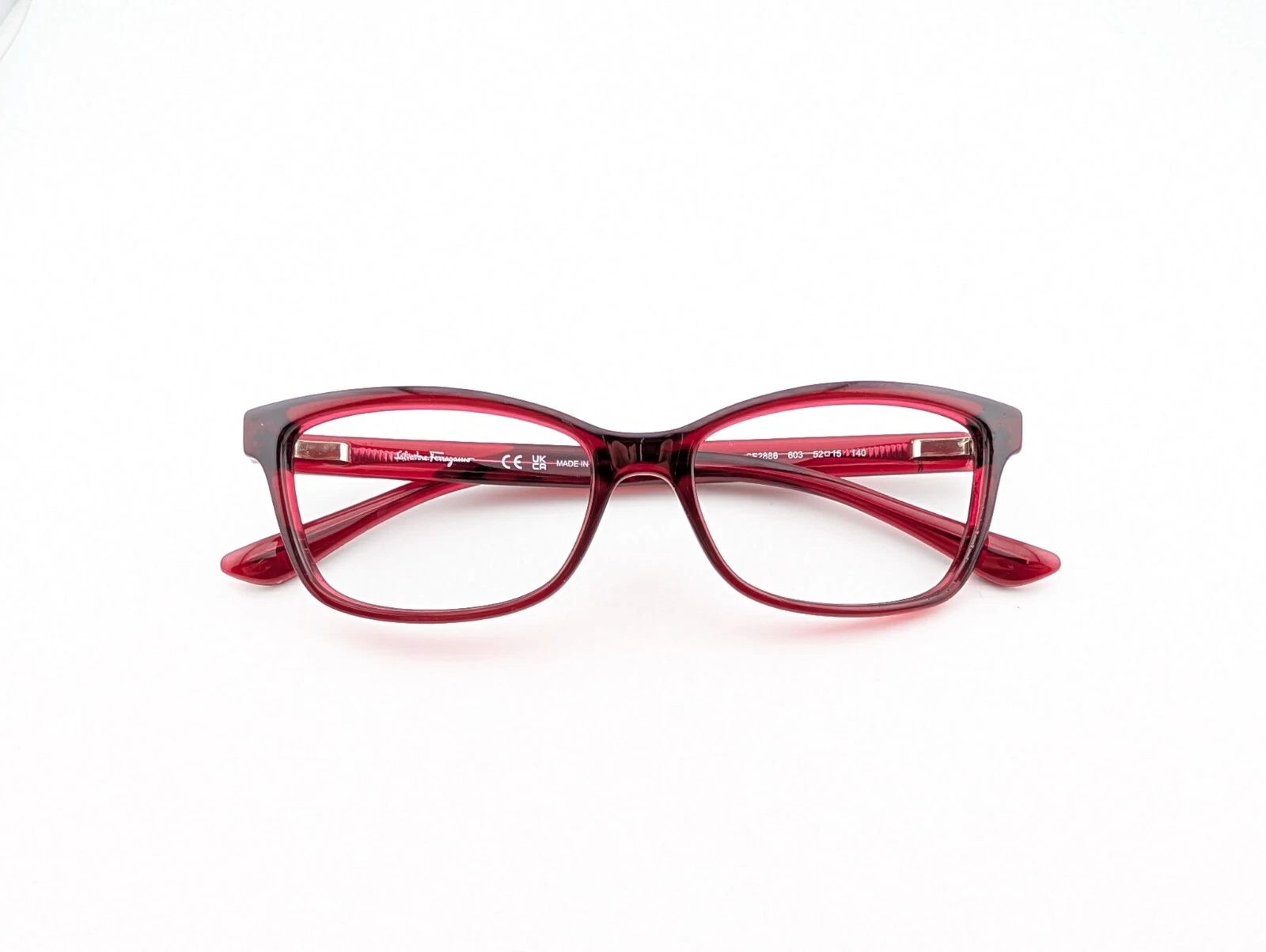 Salvatore Ferragamo Eyeglasses Frames Only, SF2886 603, 52 15 140, Red, Italy