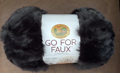 Lion Brand Yarn 322-208 Go for Faux Fur Yarn Color Black Panther