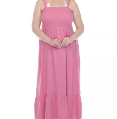 Pink Raviya Raviya Women's Cotton Maxi Dress Swimsuit Cover-Up , Pink Fizz Size 3XL ...