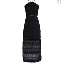 NWT J Crew Eyelet Halter-Straight Strap Black Formal Cocktail Prom 8