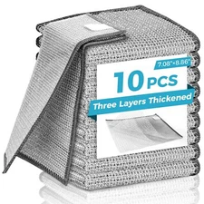 10 Pack Multifunctional Non-Scratch Wire Dish Cloth Mesh Knit Cleaning Cloth