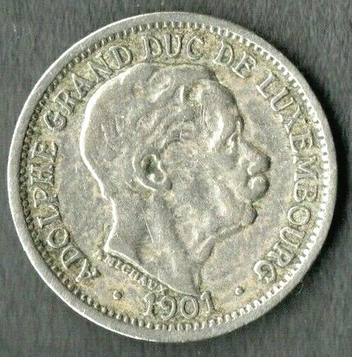 LUXEMBOURG 1901 Coin 10 Centimes Grand Duke Adolphe (1890-1905)