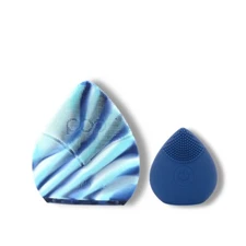 NIB set of 2 PopSonic Facial Cleansing Device Leafbud And Leaflet ~ Blue