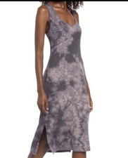 Treasure & Bond Midi Tank Dress Black Gray Tie Dye Beach Women Size M new