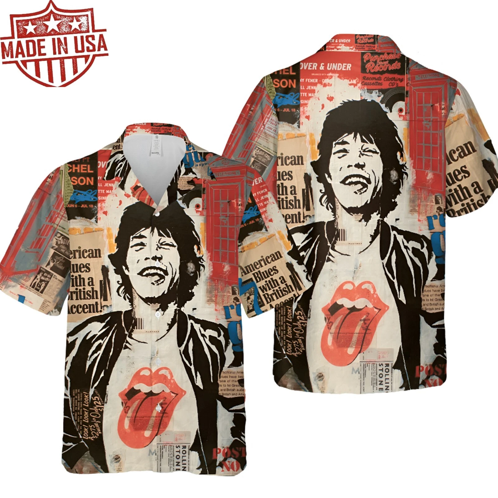The Rolling Stones Mick Jagger Hawaiian Shirt All Size Shirt