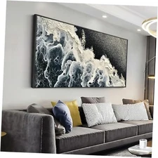 Wall Art Abstract Seascape Artwork Ocean Waves Art 58L" x 29W" Framed Abstract