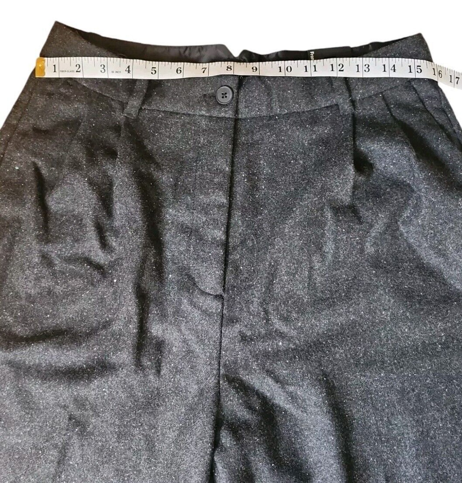 Frank And Oak Gertrude Tweed Trousers Womens 12 Wide-Leg High-Rise Office NWT