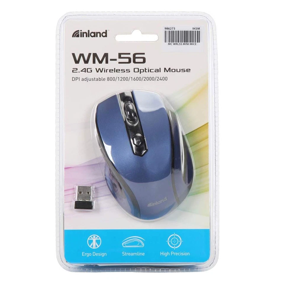 INLAND WM56 WIRELESS NOTEBOOK MOUSE PC MAC ANDROID CHROME LINUX SKU#986273 - Image 3 of 4