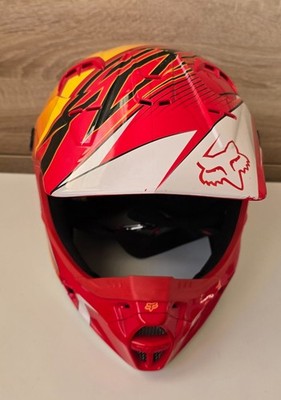 Fox Racing V1 Pilot Helmet Bike Motorcycle Helm Youth Size 47-48 cm