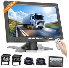 Dual Backup Camera Monitor System for RVs,-LCD Screen with 2 Cameras, 7 Inch