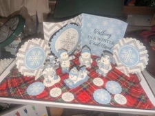 Set Of 5 Frosties Snow Babies 3 1/2" to 4"  tall in Winter Wonderland Scene