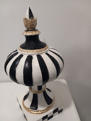 Mackenzie childs inspired style Large Heavy Finial 12inch handpainted
