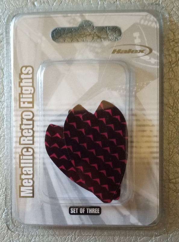 New HALEX Metallic Retro Flights For Darts Set Of 3 Violet Purple Black NIP
