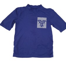 Cat  Jack Swim Rashguard Size 6/7 Unisex Short Sleeve Swim Top Navy SURF Logo