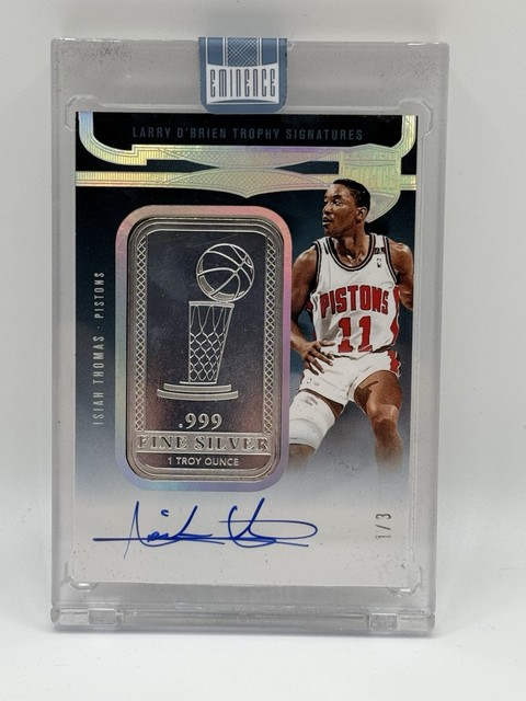 2024-25 Panini Eminence Larry O’Brien Trophy Auto Silver Bar Isiah Thomas 1/3