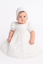 Girls White Christening  Baptism Dress - Victoria
