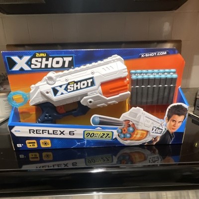 ZURU X-Shot Reflex 6 Dart Gun Blaster 16 Darts 90ft Range Ages 8+