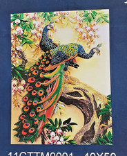 Kit de punto de cruz "Par de pavo real" sin cuenta talla 15 3/4" x 19 3/4"
