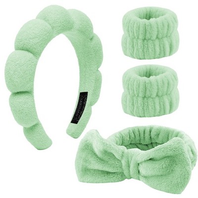 4 Piece Hair Band Cosmetic, Spa Headband Make Up Sponge Set Women, Skin Care...