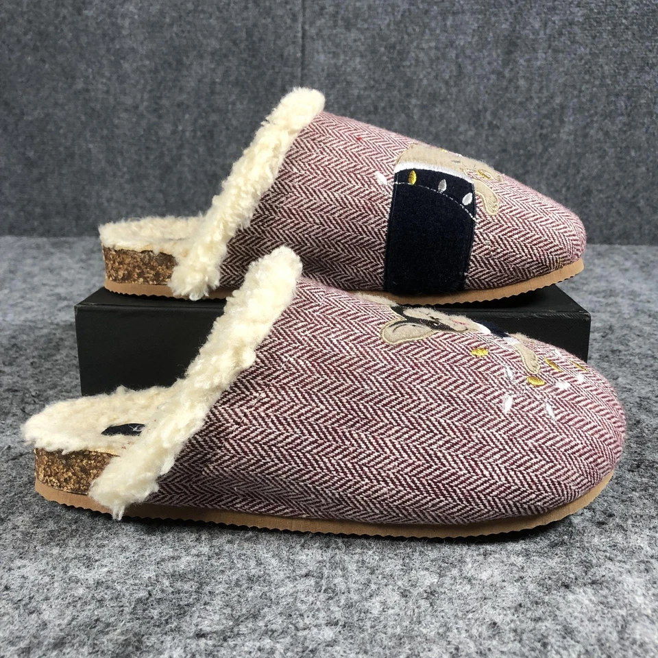 Zapatillas Zapatos Lands End Mujer Talla 9 Marrón Espiga Perro Frenchie Zueco Foto 3 de 4